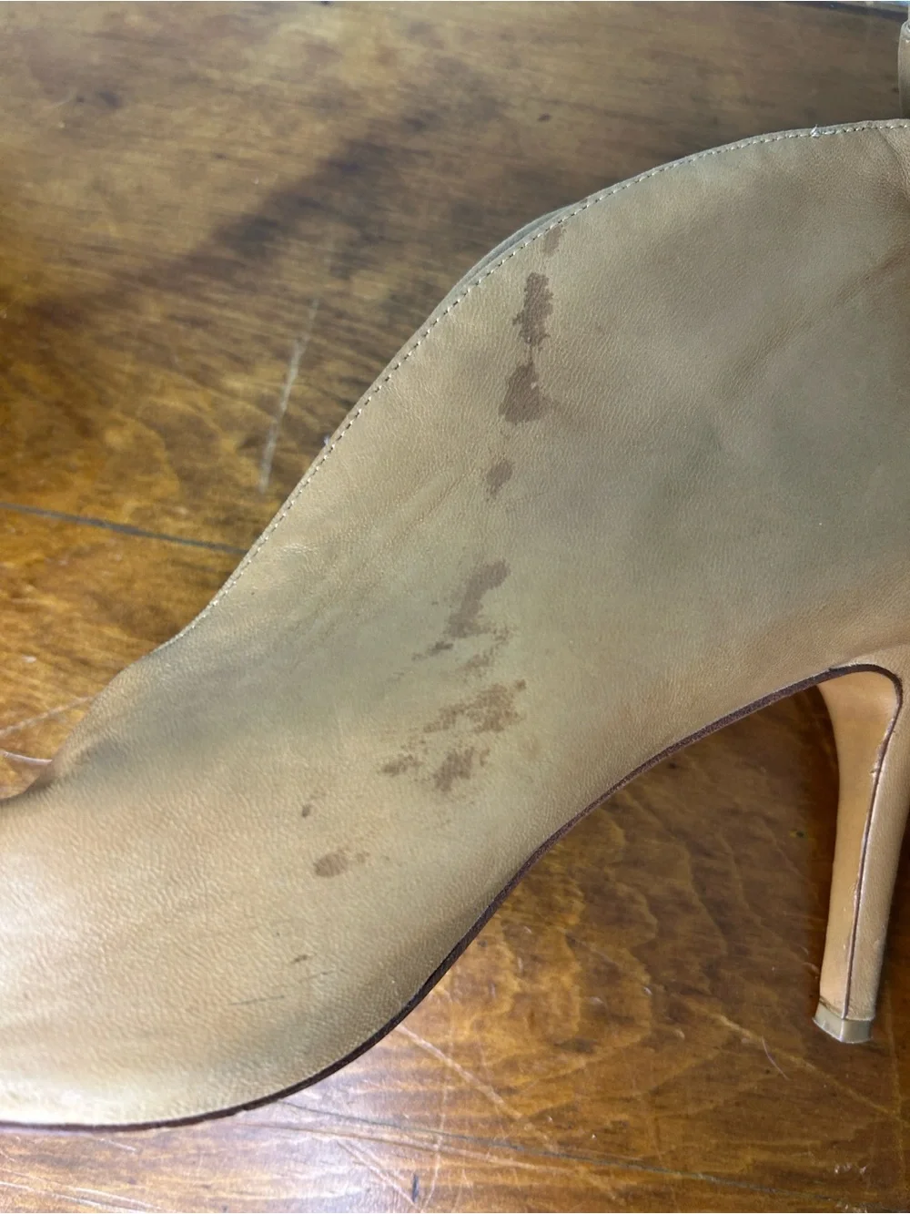 Vince Camuto Tan Open-Toe Leather Ankle Heels size 10